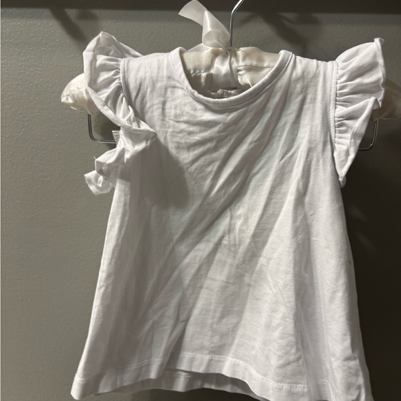 purple butterfly Other - White Ruffled Kids Top